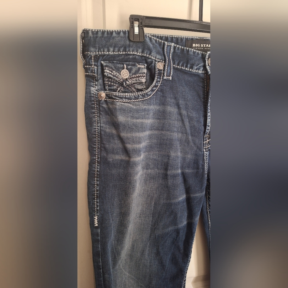 Big Star Pioner Boot Womens Blue Denim Jeans Sz 36R Western - Picture 3 of 11